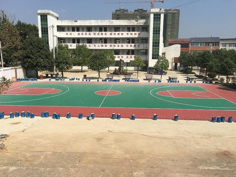 阳新县太子中学-硅PU篮球场